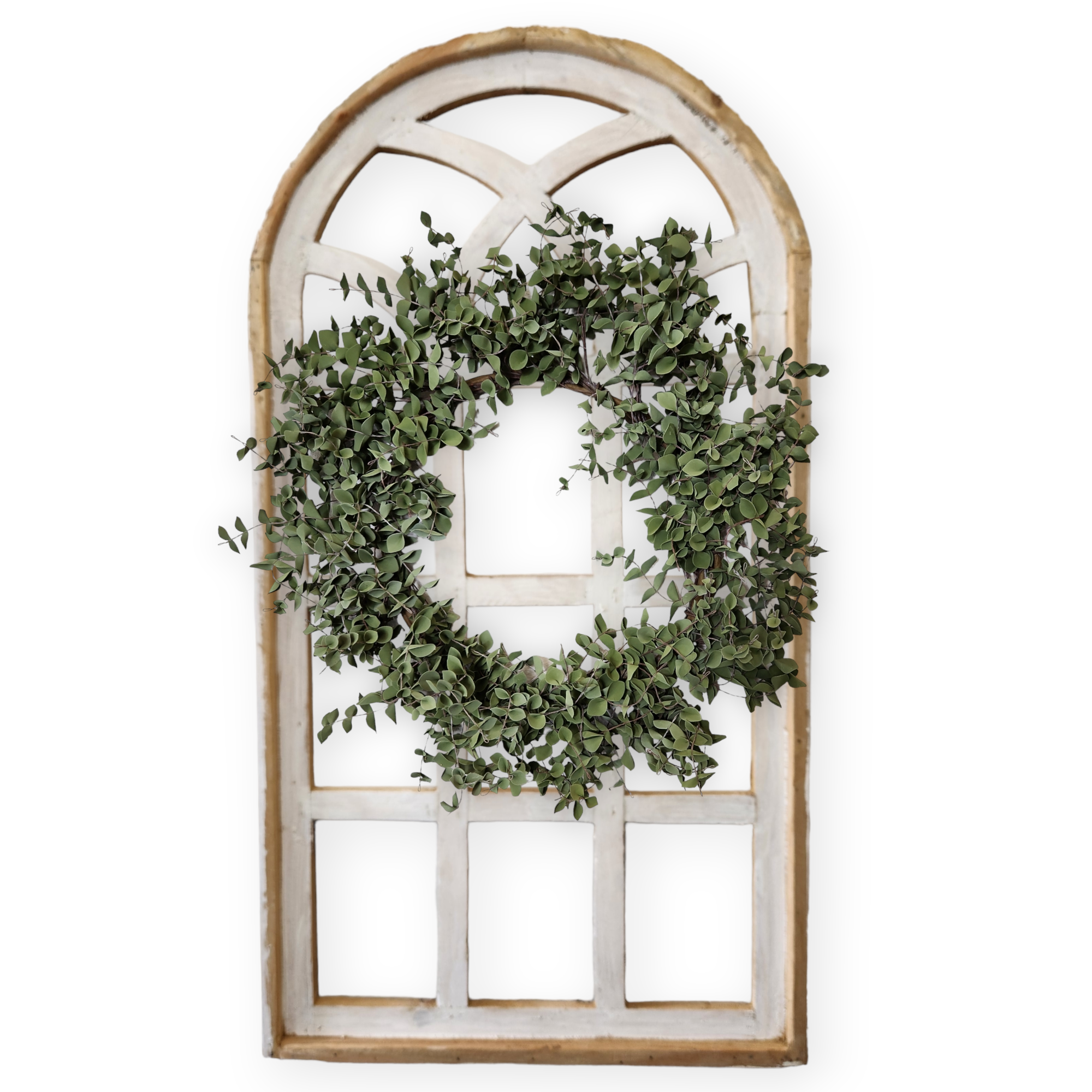 Farmhouse Wall Decor Window Arch - The Paradise Fields Large Wood Window Frame 2 Sizes 44" and 48" - Ranch Junkie Mercantile LLC 