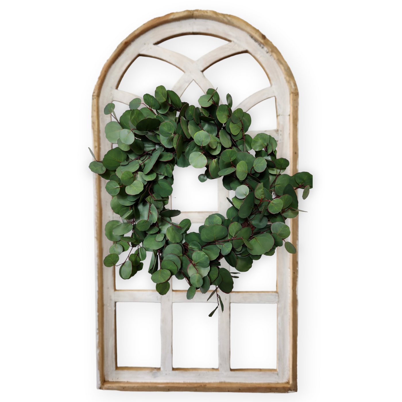 Farmhouse Wall Decor Window Arch - The Paradise Fields Large Wood Window Frame 2 Sizes 44" and 48" - Ranch Junkie Mercantile LLC 