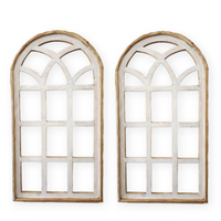 Farmhouse Wall Decor Window Arch - The Paradise Fields Large Wood Window Frame 2 Sizes 44" and 48" - Ranch Junkie Mercantile LLC 