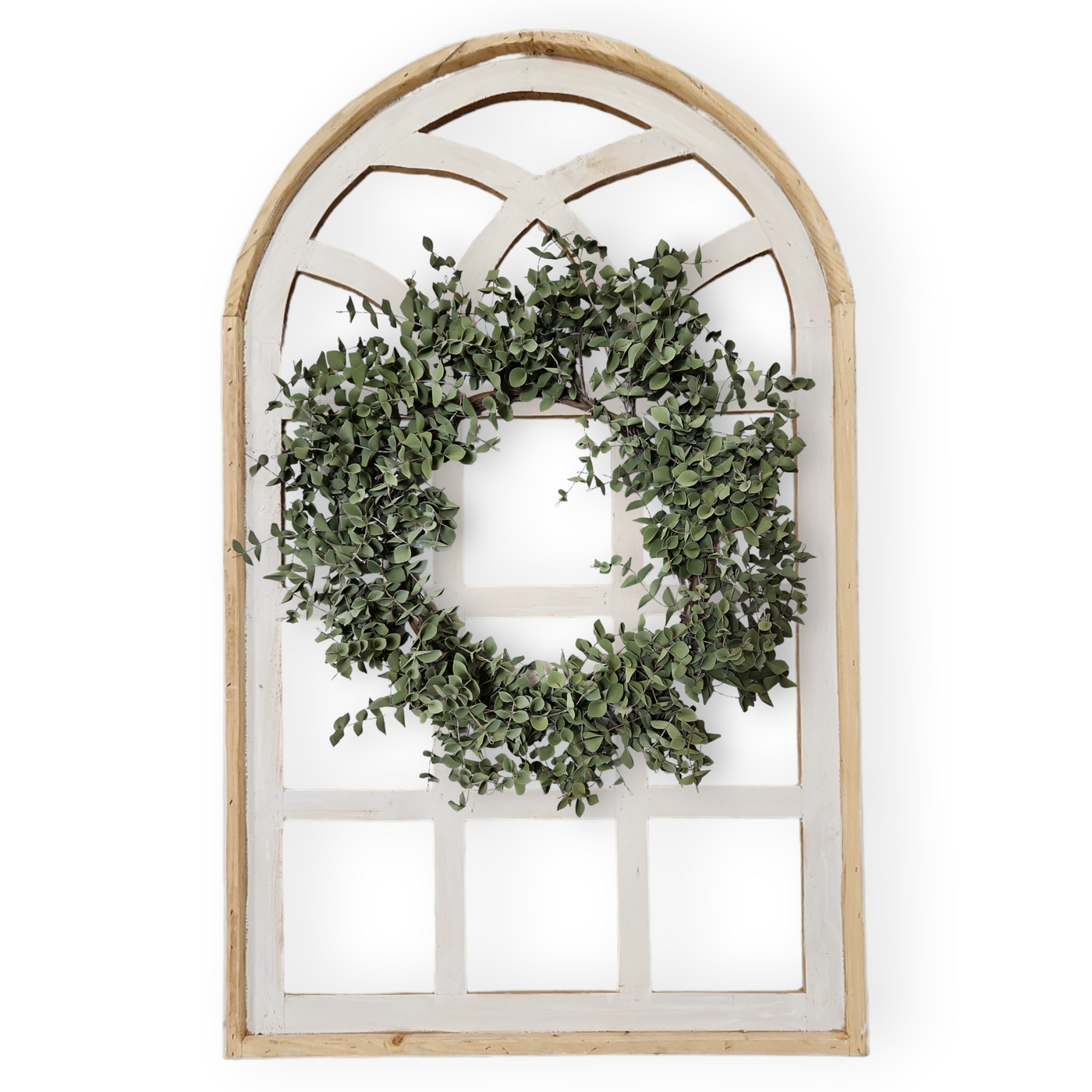 Farmhouse Wall Decor Window Arch - The Paradise Fields Large Wood Window Frame 2 Sizes 44" and 48" - Ranch Junkie Mercantile LLC 