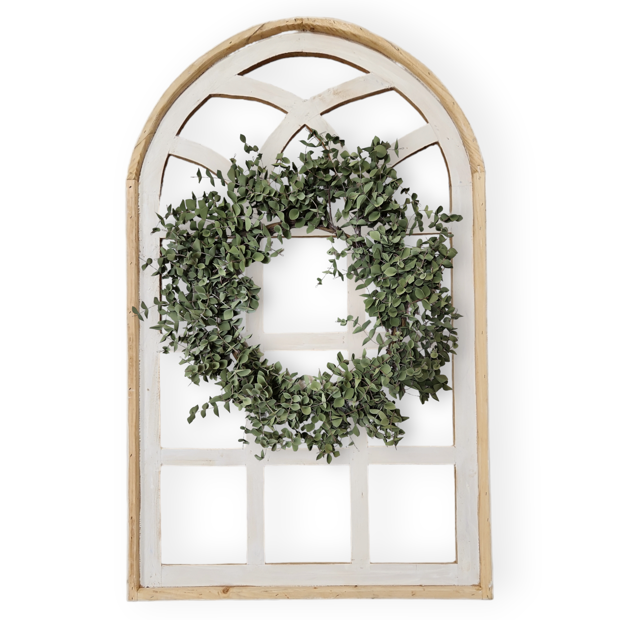 Farmhouse Wall Decor Window Arch - The Paradise Fields Large Wood Window Frame 2 Sizes 44" and 48" - Ranch Junkie Mercantile LLC 