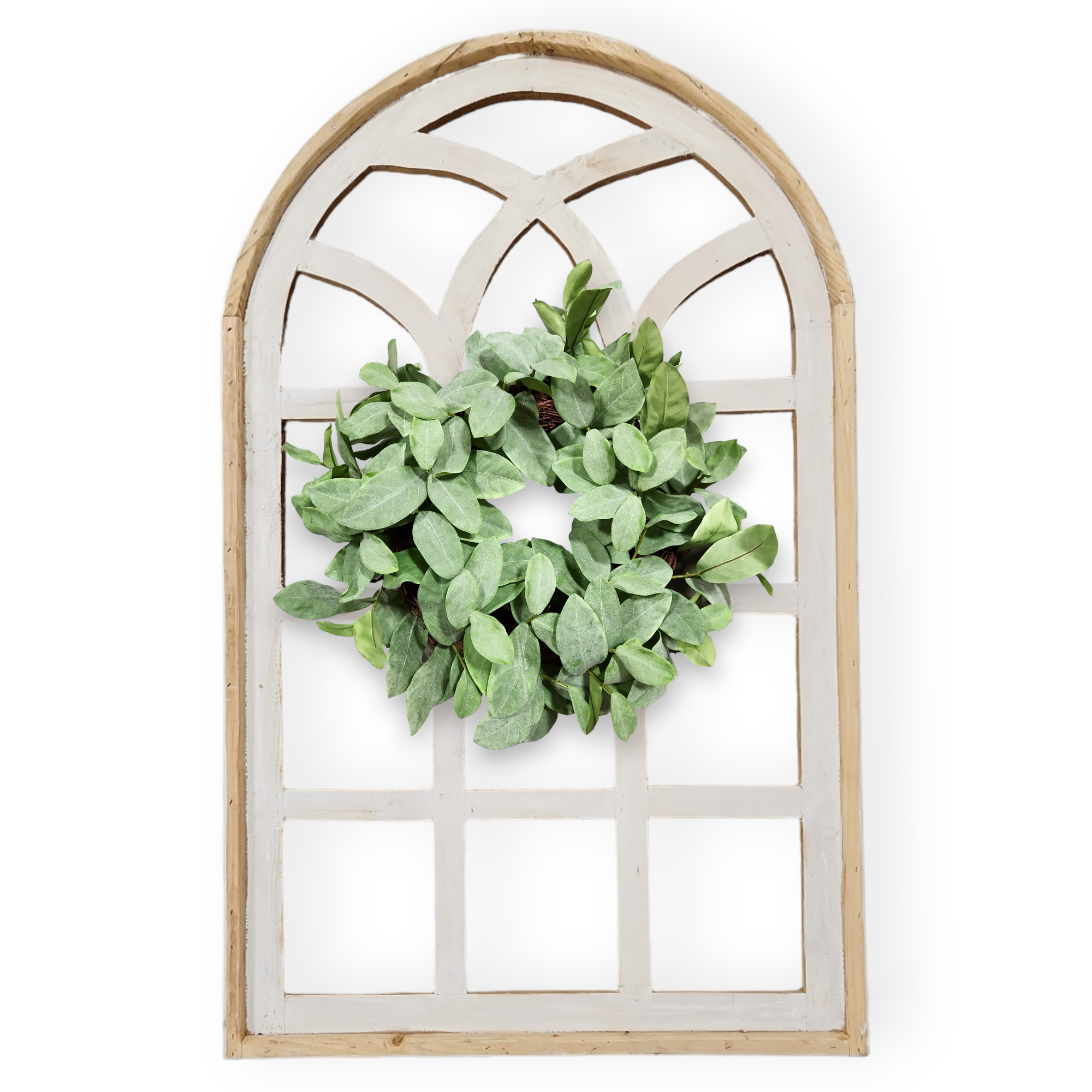 Farmhouse Wall Decor Window Arch - The Paradise Fields Large Wood Window Frame 2 Sizes 44" and 48" - Ranch Junkie Mercantile LLC 