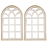 Farmhouse Wall Decor Window Arch - The Paradise Fields Large Wood Window Frame 2 Sizes 44" and 48" - Ranch Junkie Mercantile LLC 