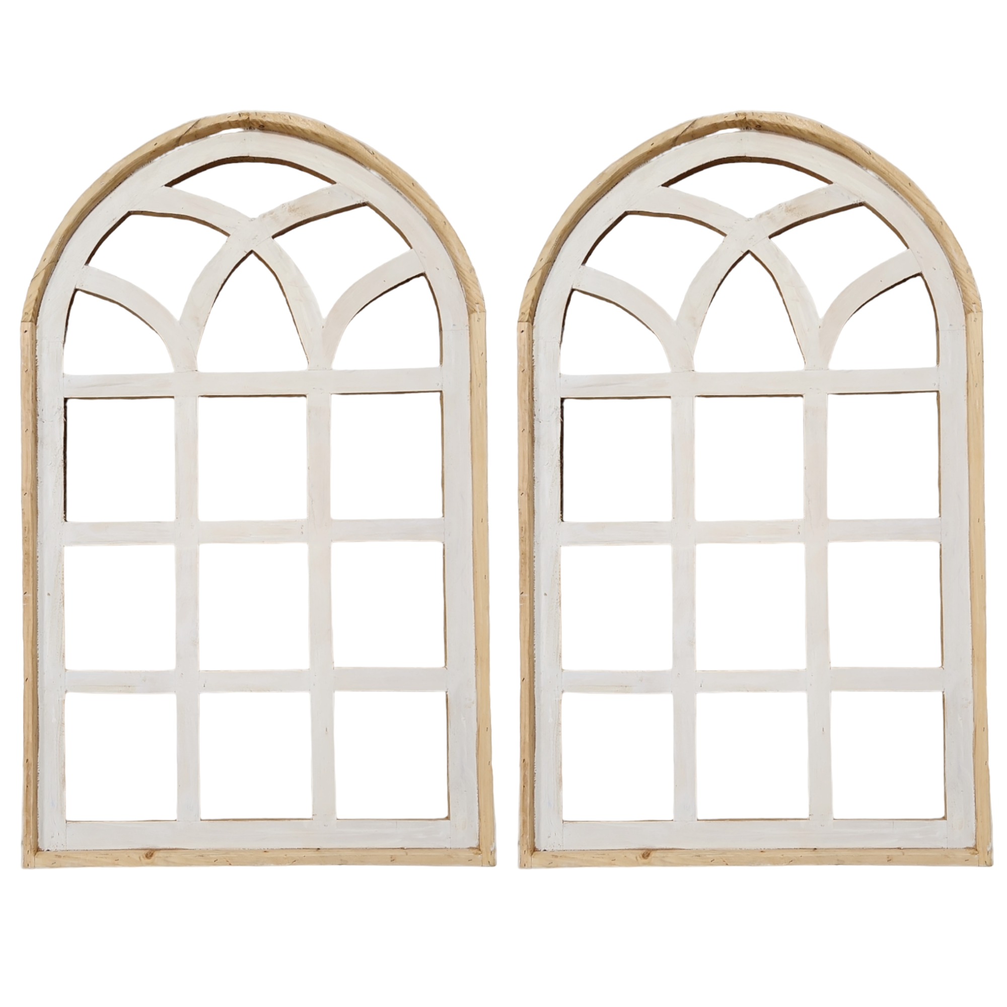 Farmhouse Wall Decor Window Arch - The Paradise Fields Large Wood Window Frame 2 Sizes 44" and 48" - Ranch Junkie Mercantile LLC 