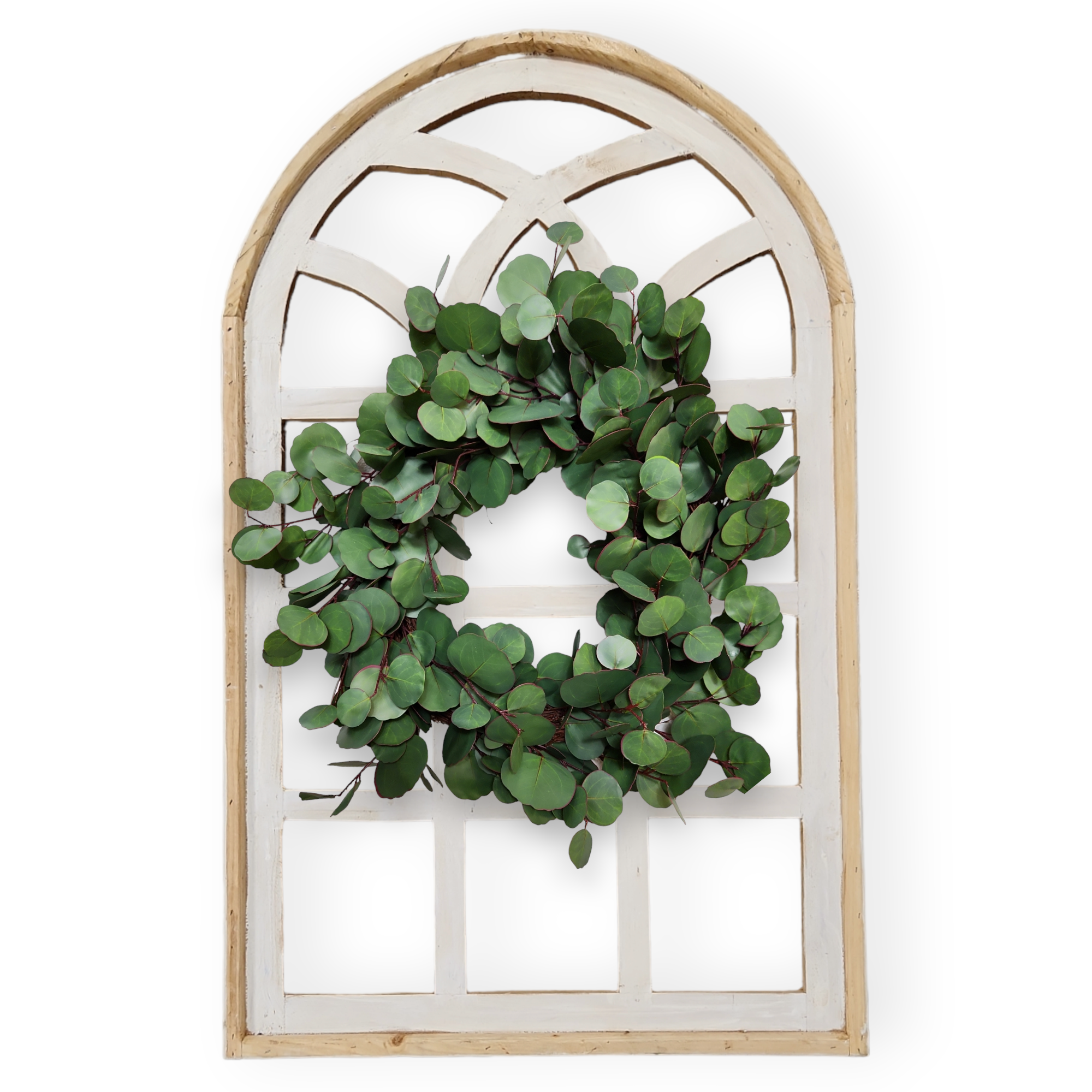 Farmhouse Wall Decor Window Arch - The Paradise Fields Large Wood Window Frame 2 Sizes 44" and 48" - Ranch Junkie Mercantile LLC 