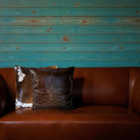 18x18 Genuine Leather Pillow Cover Rancho Boot Stitch Pillow Cover - Ranch Junkie Mercantile LLC 