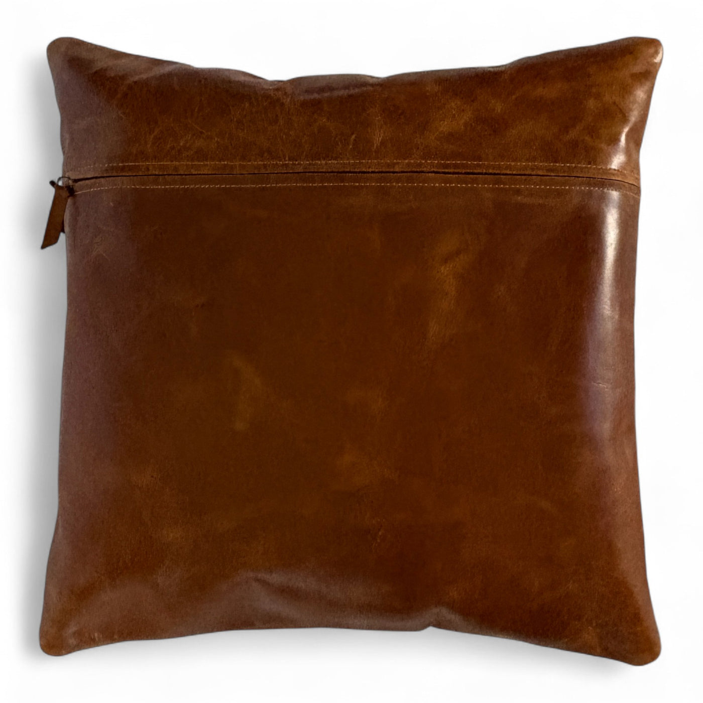 18x18 Genuine Leather Pillow Cover Rancho Boot Stitch Pillow Cover - Ranch Junkie Mercantile LLC 