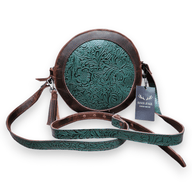 The Rancho Canteen Leather Turquoise Embossed Crossbody Luggage & BagsRanch Junkie