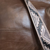 Rancho Boot Stitch Genuine Leather Bucket Purse w/ Tooled Leather Strap - Ranch Junkie Mercantile LLC 