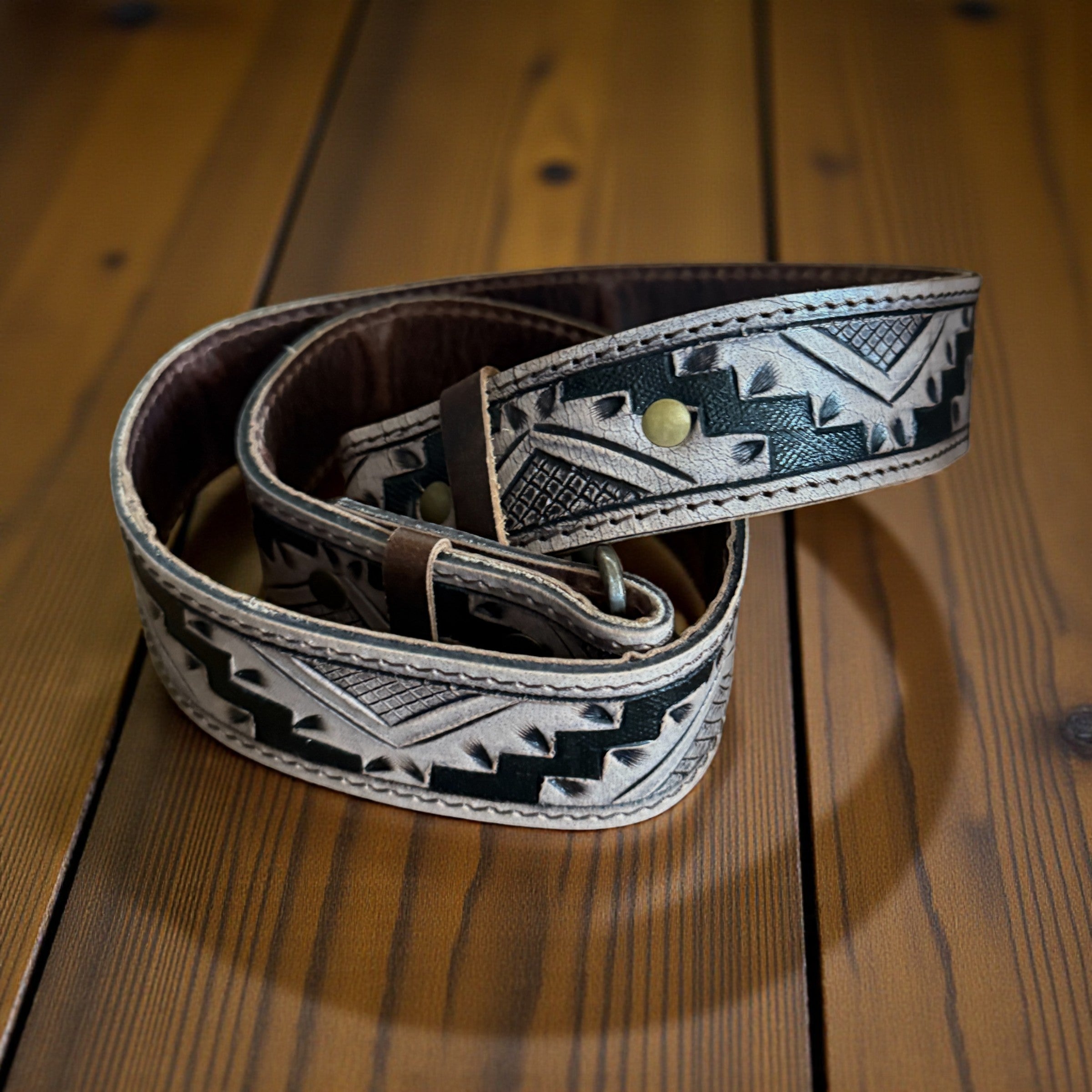 Rancho Boot Stitch Genuine Leather Bucket Purse w/ Tooled Leather Strap - Ranch Junkie Mercantile LLC 