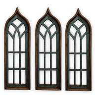 The Rustic Harmony Turquoise Farmhouse Rustic Wooden Wall Windows Arches Set of 2 wall windowsRanch Junkie