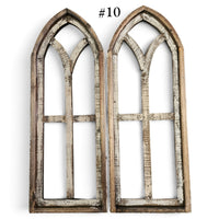 Sample Sale Rustic Medium Ivory Point Cathedral Wood Window Arches | Farmhouse Wall Décor Sets 1-11 - Ranch Junkie LLC