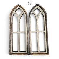 Sample Sale Rustic Medium Ivory Point Cathedral Wood Window Arches | Farmhouse Wall Décor Sets 1-11 - Ranch Junkie LLC