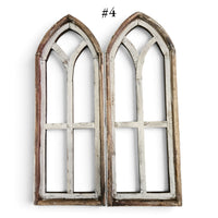 Sample Sale Rustic Medium Ivory Point Cathedral Wood Window Arches | Farmhouse Wall Décor Sets 1-11 - Ranch Junkie LLC