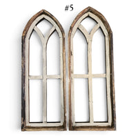Sample Sale Rustic Medium Ivory Point Cathedral Wood Window Arches | Farmhouse Wall Décor Sets 1-11 - Ranch Junkie LLC