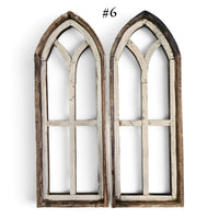 Sample Sale Rustic Medium Ivory Point Cathedral Wood Window Arches | Farmhouse Wall Décor Sets 1-11 - Ranch Junkie LLC