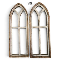 Sample Sale Rustic Medium Ivory Point Cathedral Wood Window Arches | Farmhouse Wall Décor Sets 1-11 - Ranch Junkie LLC
