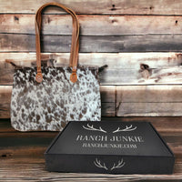 Genuine Cowhide Large Tote Highlands Black Cowhide Tote - Ranch Junkie Mercantile LLC 