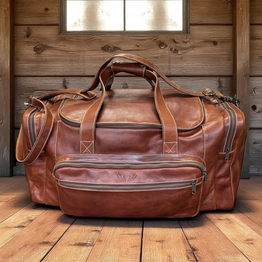 Salt Creek Ranch Duffel – Handcrafted Full Grain Leather - Ranch Junkie Mercantile LLC 