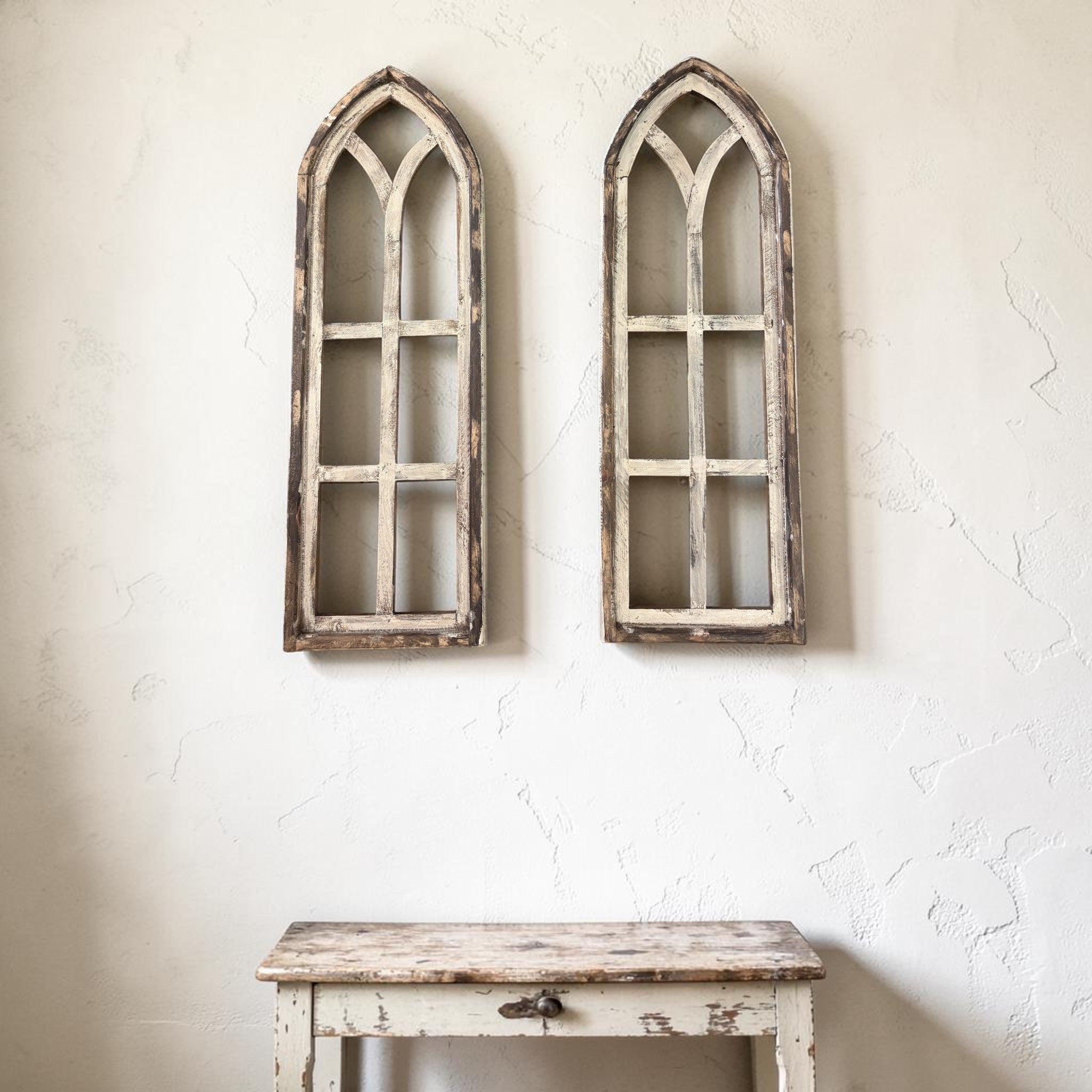 Sample Sale Rustic Dandelion Cathedral Wood Window Arches | Farmhouse Wall Décor Sets 1-13 - Ranch Junkie LLC 