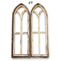 Sample Sale Rustic Large Ivory Point Cathedral Wood Window Arches | Farmhouse Wall Décor Sets 1-9 - Ranch Junkie LLC 