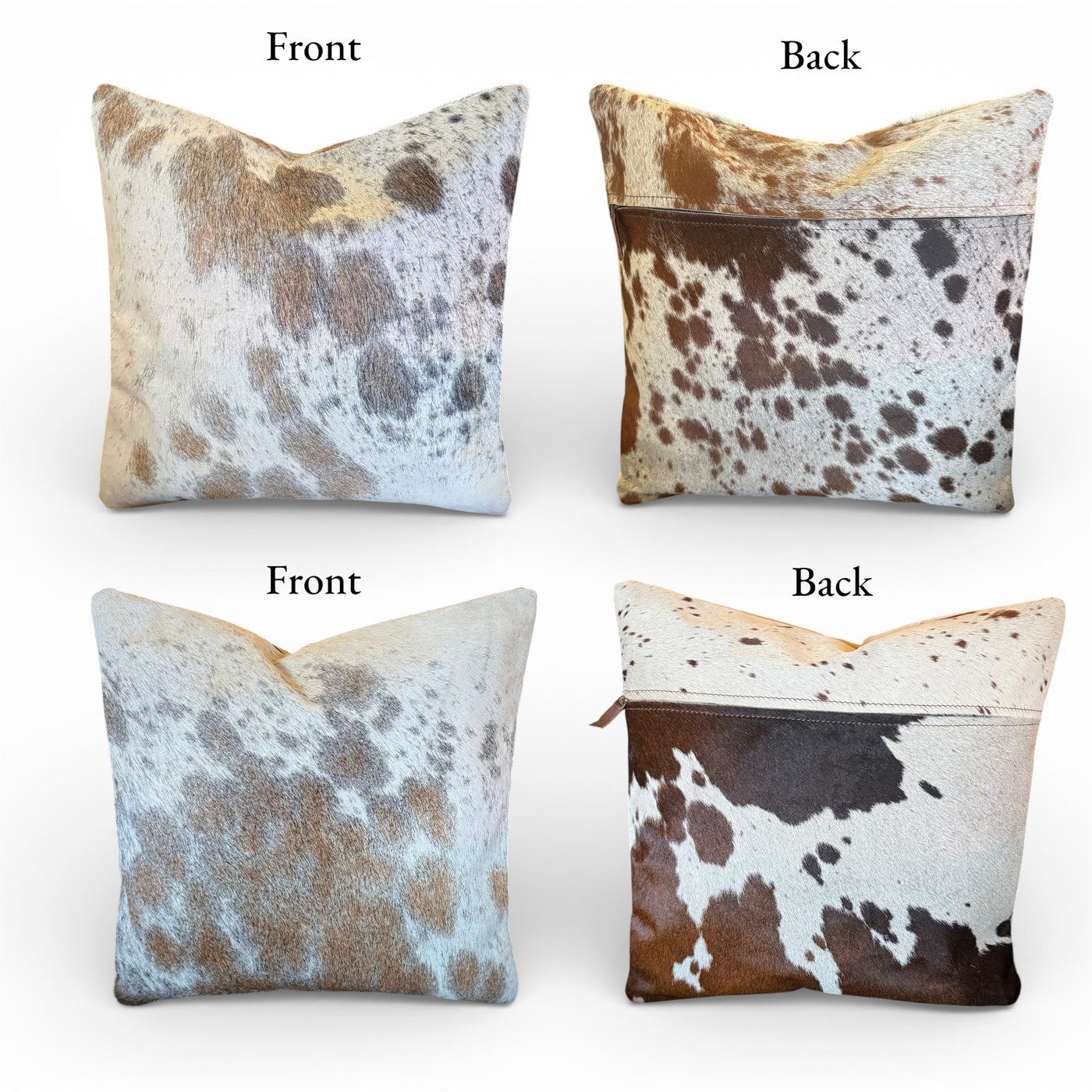 Sample Sale Set #1 Two Highlands Genuine Cowhide Pillow Covers Set Of Two - Ranch Junkie LLC 