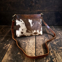 Sample Sale #2 Highlands Handcrafted Cowhide And Leather Crossbody- Cowhide Crossbody - Ranch Junkie LLC
