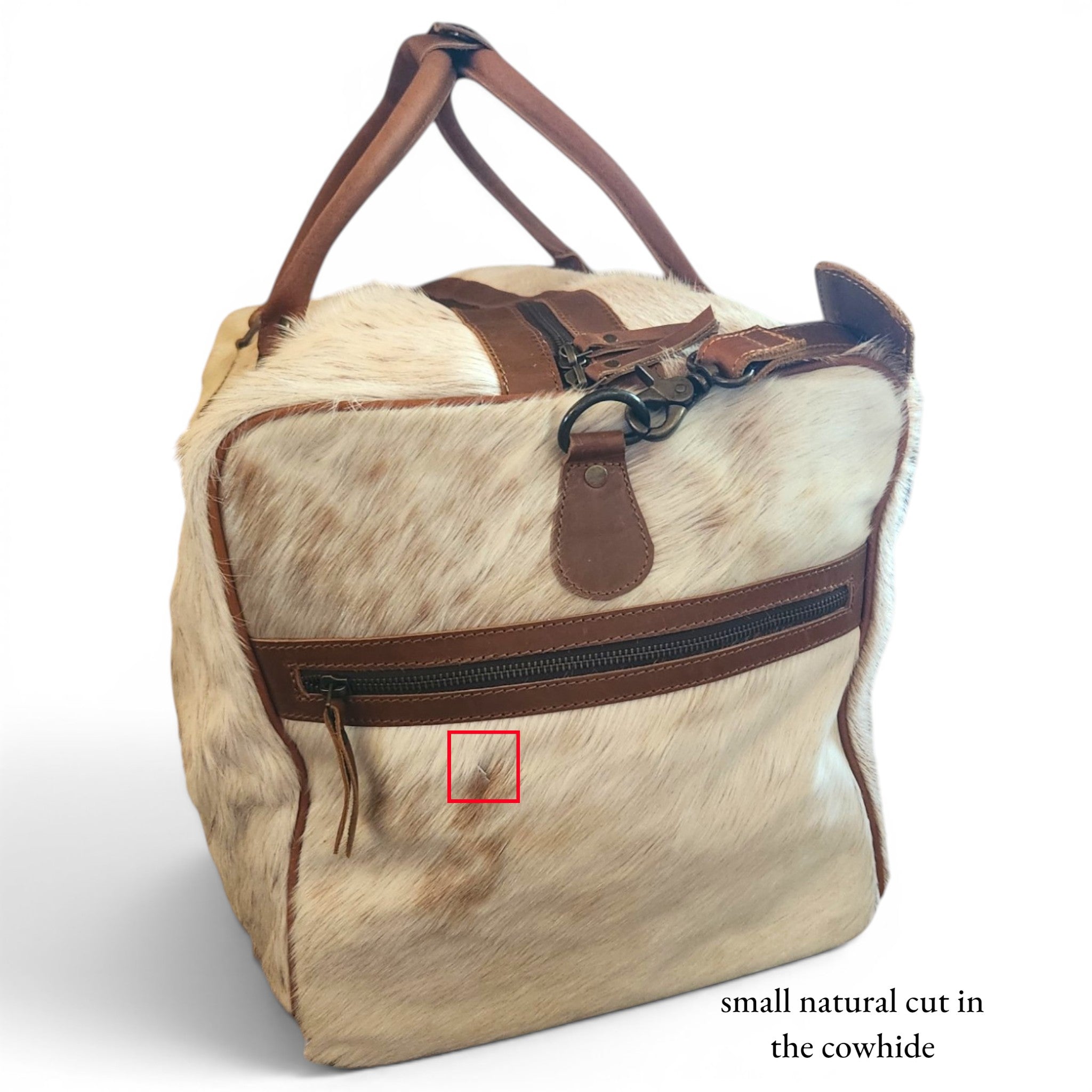 Sample Sale Highlands Saddle Large Genuine Cowhide Weekender Cowhide Duffel #2 - Ranch Junkie LLC