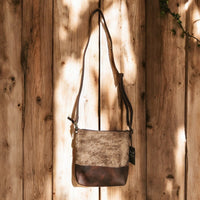 Sample Sale Highlands Genuine Cowhide Large Dark Vintage Brown Crossbody Bag Crossbody Purse #5 - Ranch Junkie Mercantile LLC 