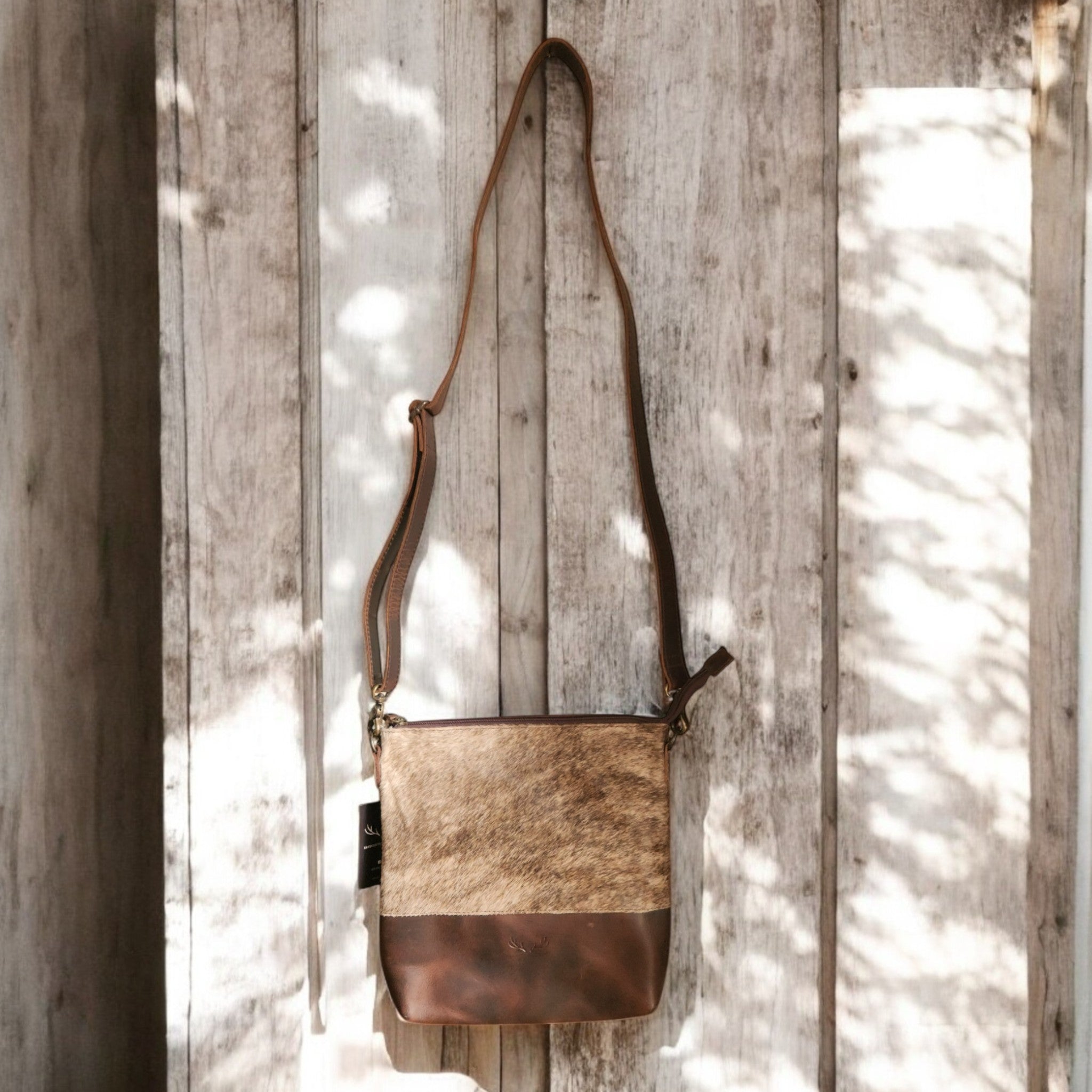 Sample Sale Highlands Genuine Cowhide Large Dark Vintage Brown Crossbody Bag Crossbody Purse #5 - Ranch Junkie Mercantile LLC 