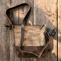 Sample Sale Highlands Genuine Cowhide Large Dark Vintage Brown Crossbody Bag Crossbody Purse #5 - Ranch Junkie Mercantile LLC 