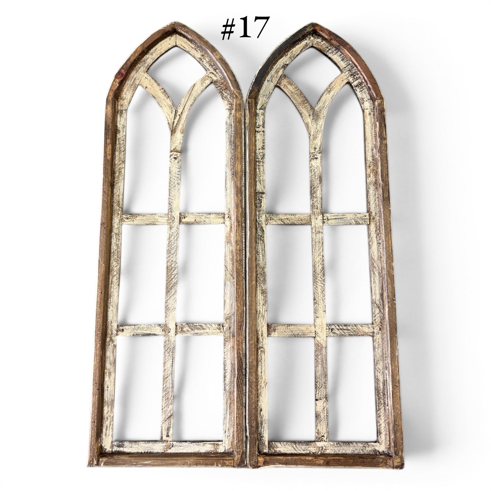 Sample Sale Rustic Dandelion Cathedral Wood Window Arches | Farmhouse Wall Décor Sets 14-25 - Ranch Junkie LLC 