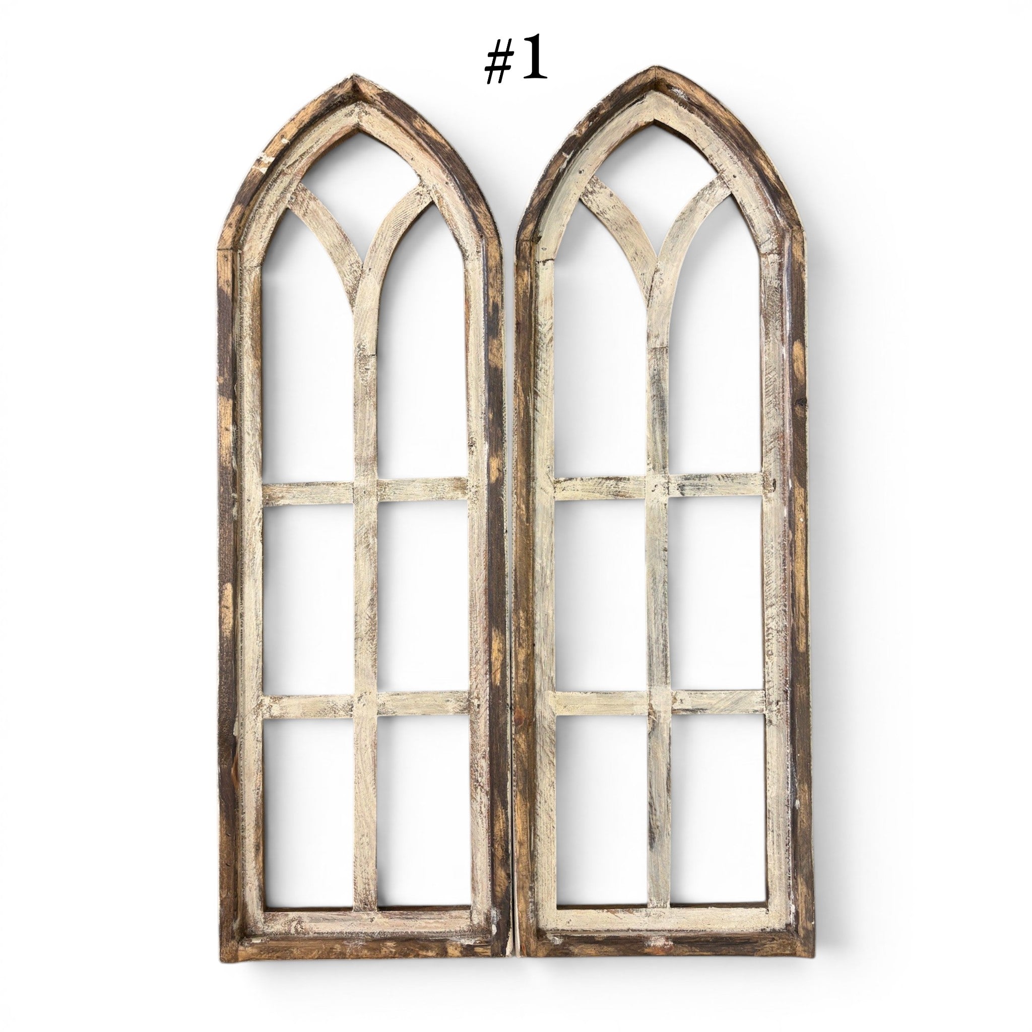 Sample Sale Rustic Dandelion Cathedral Wood Window Arches | Farmhouse Wall Décor Sets 1-13 - Ranch Junkie LLC 