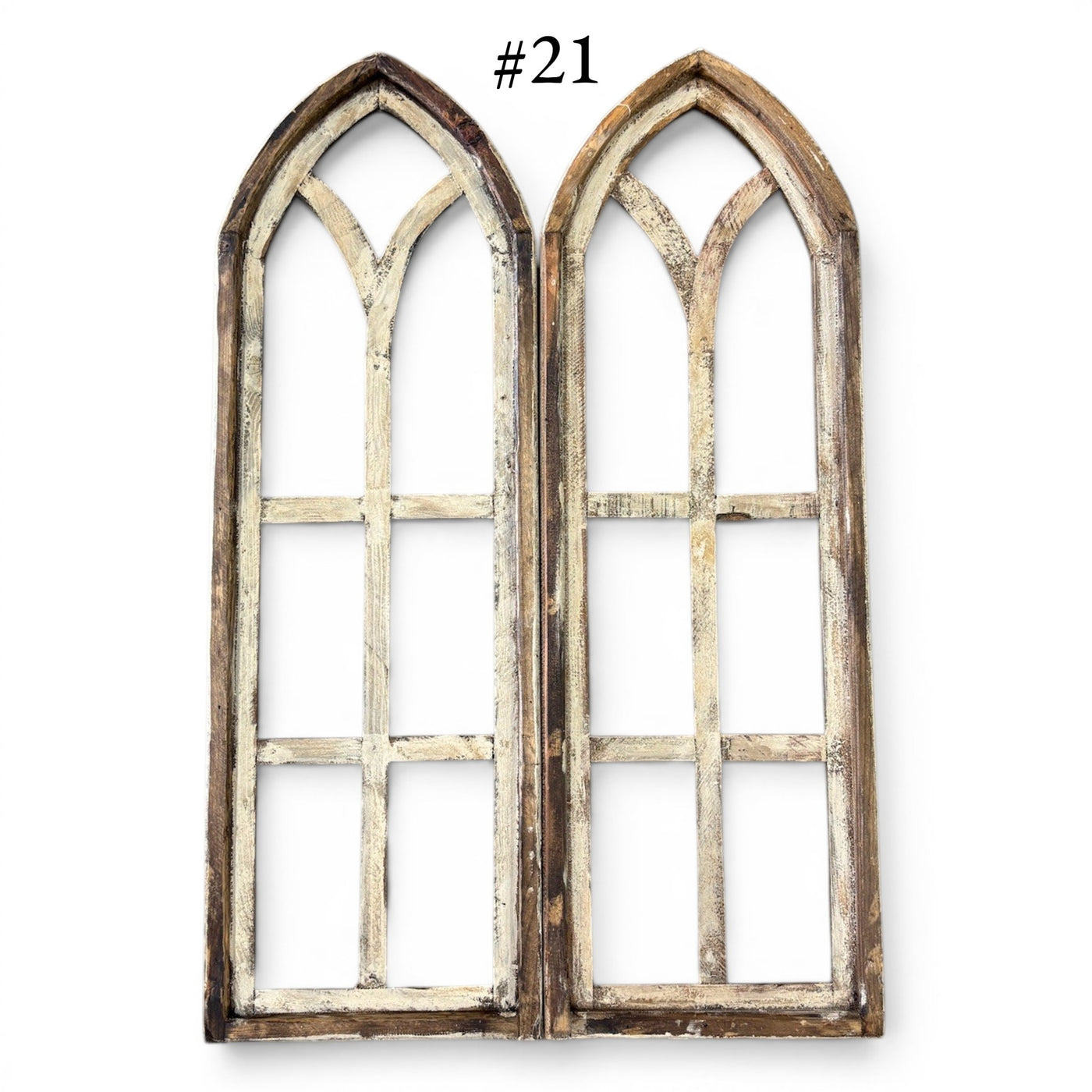 Sample Sale Rustic Dandelion Cathedral Wood Window Arches | Farmhouse Wall Décor Sets 14-25 - Ranch Junkie LLC 