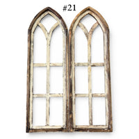 Sample Sale Rustic Dandelion Cathedral Wood Window Arches | Farmhouse Wall Décor Sets 14-25 - Ranch Junkie LLC 