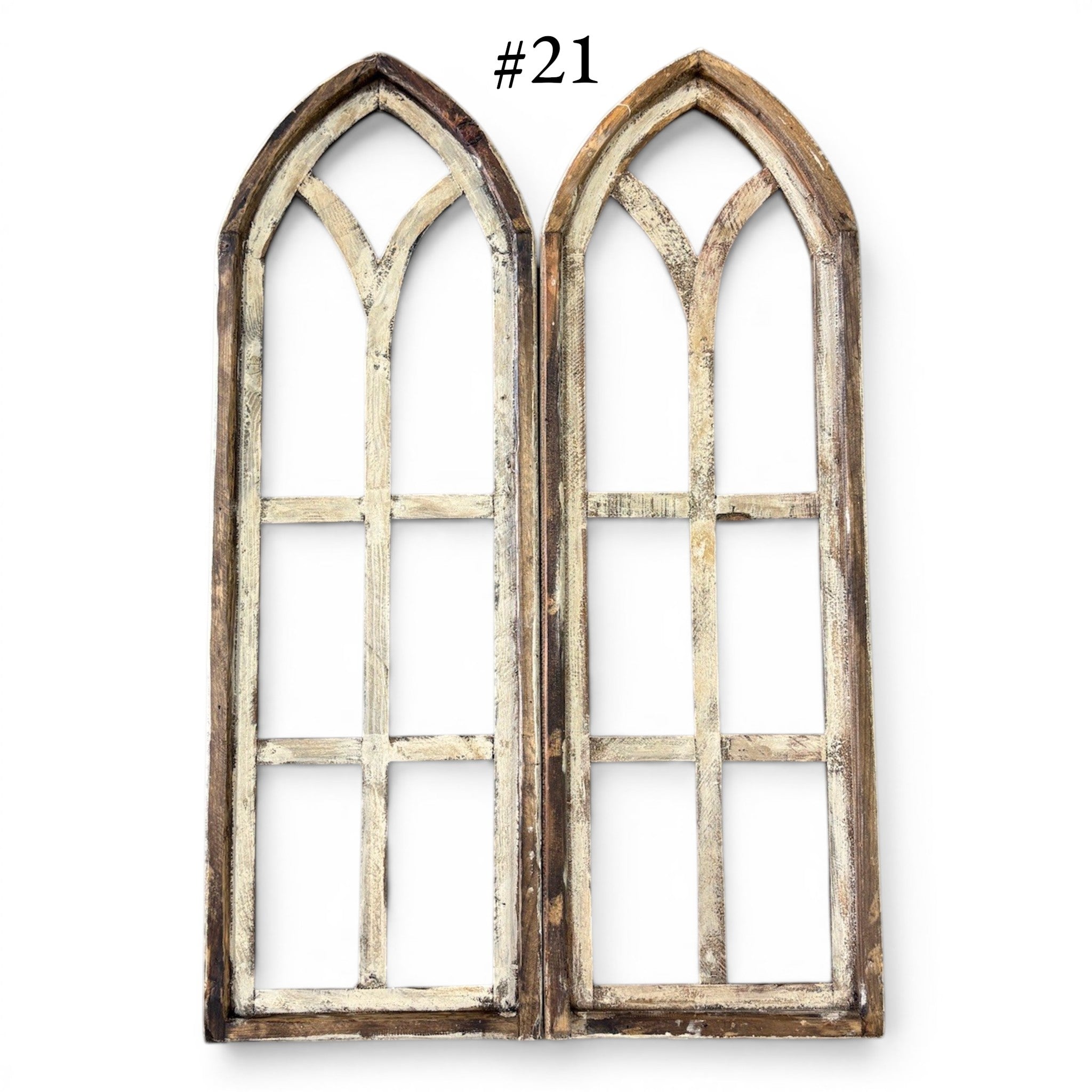 Sample Sale Rustic Dandelion Cathedral Wood Window Arches | Farmhouse Wall Décor Sets 14-25 - Ranch Junkie LLC 