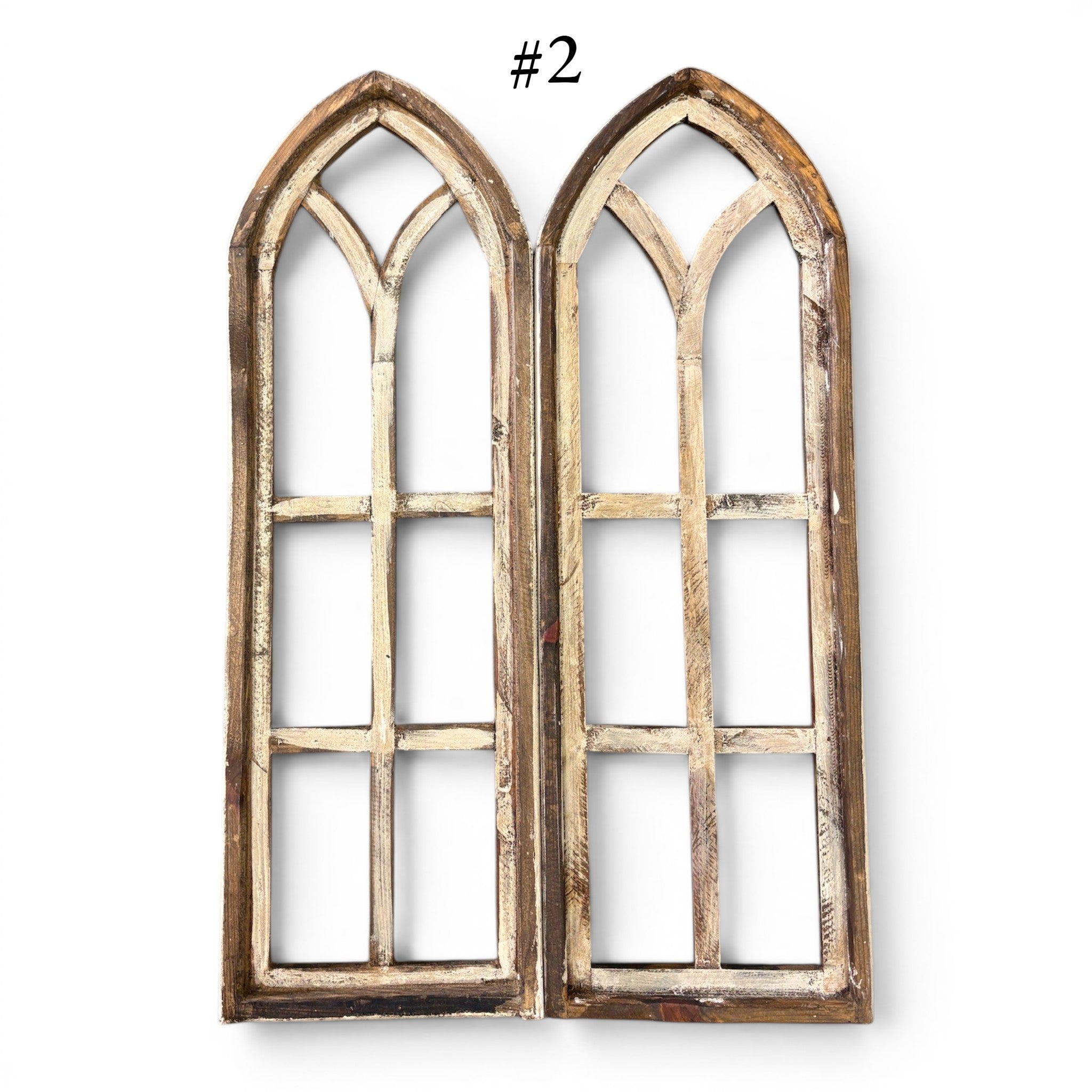 Sample Sale Rustic Dandelion Cathedral Wood Window Arches | Farmhouse Wall Décor Sets 1-13 - Ranch Junkie LLC 