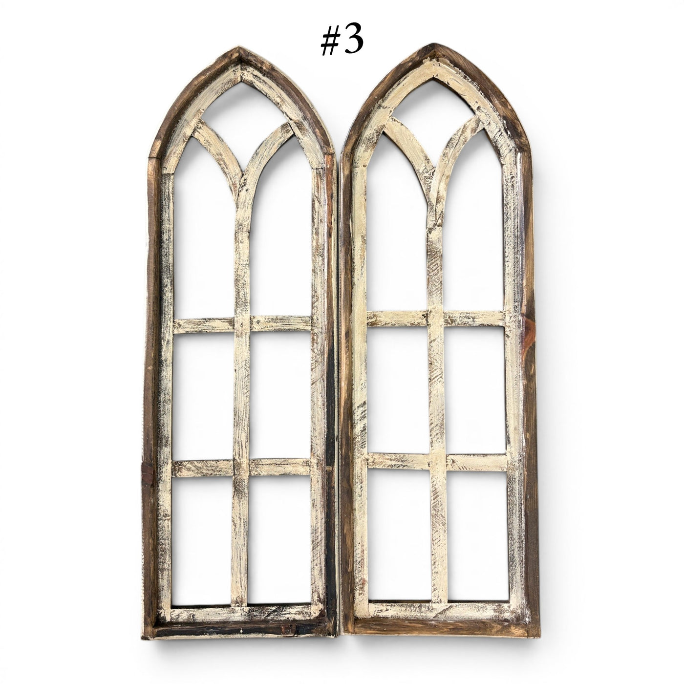 Sample Sale Rustic Dandelion Cathedral Wood Window Arches | Farmhouse Wall Décor Sets 1-13 - Ranch Junkie LLC 