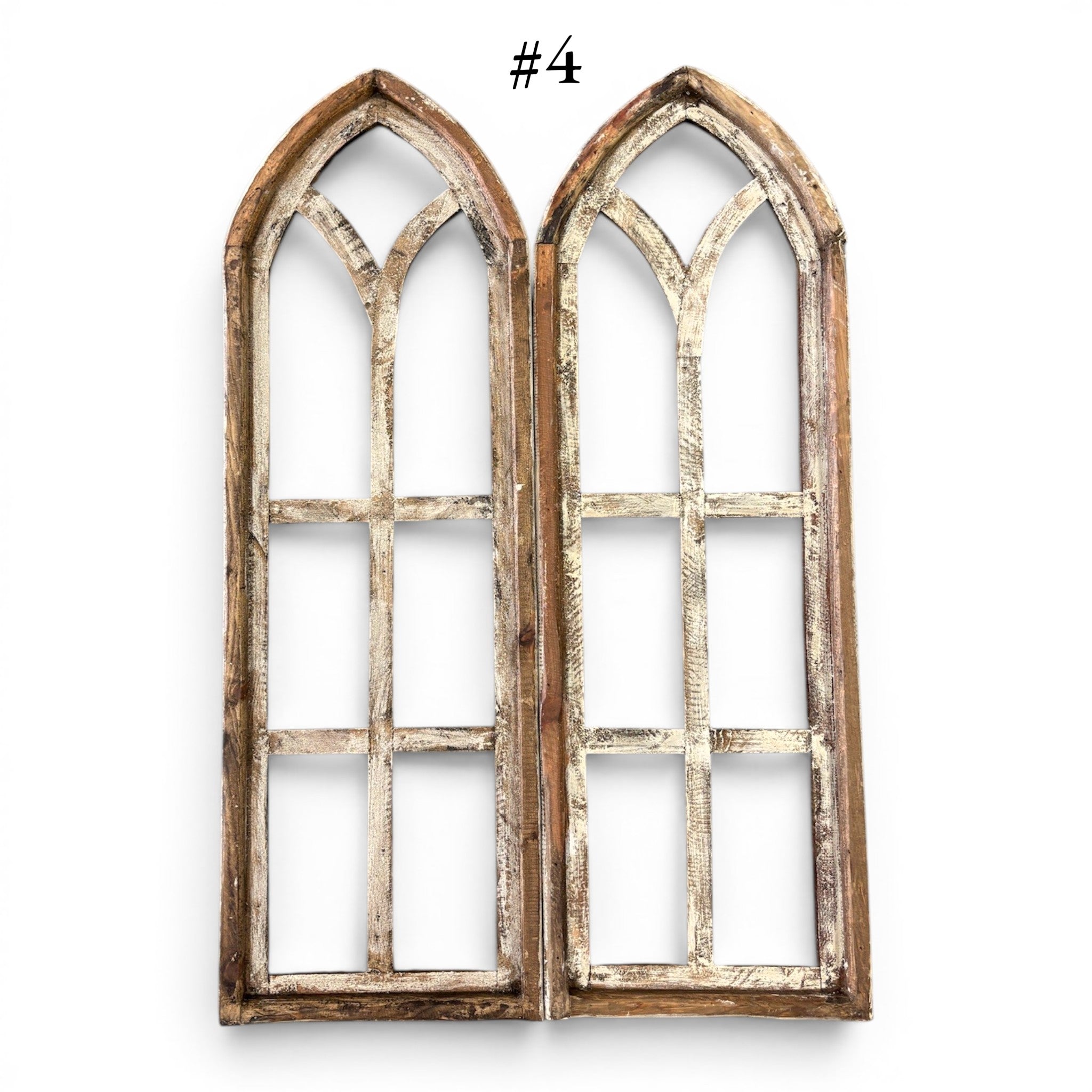 Sample Sale Rustic Dandelion Cathedral Wood Window Arches | Farmhouse Wall Décor Sets 1-13 - Ranch Junkie LLC 