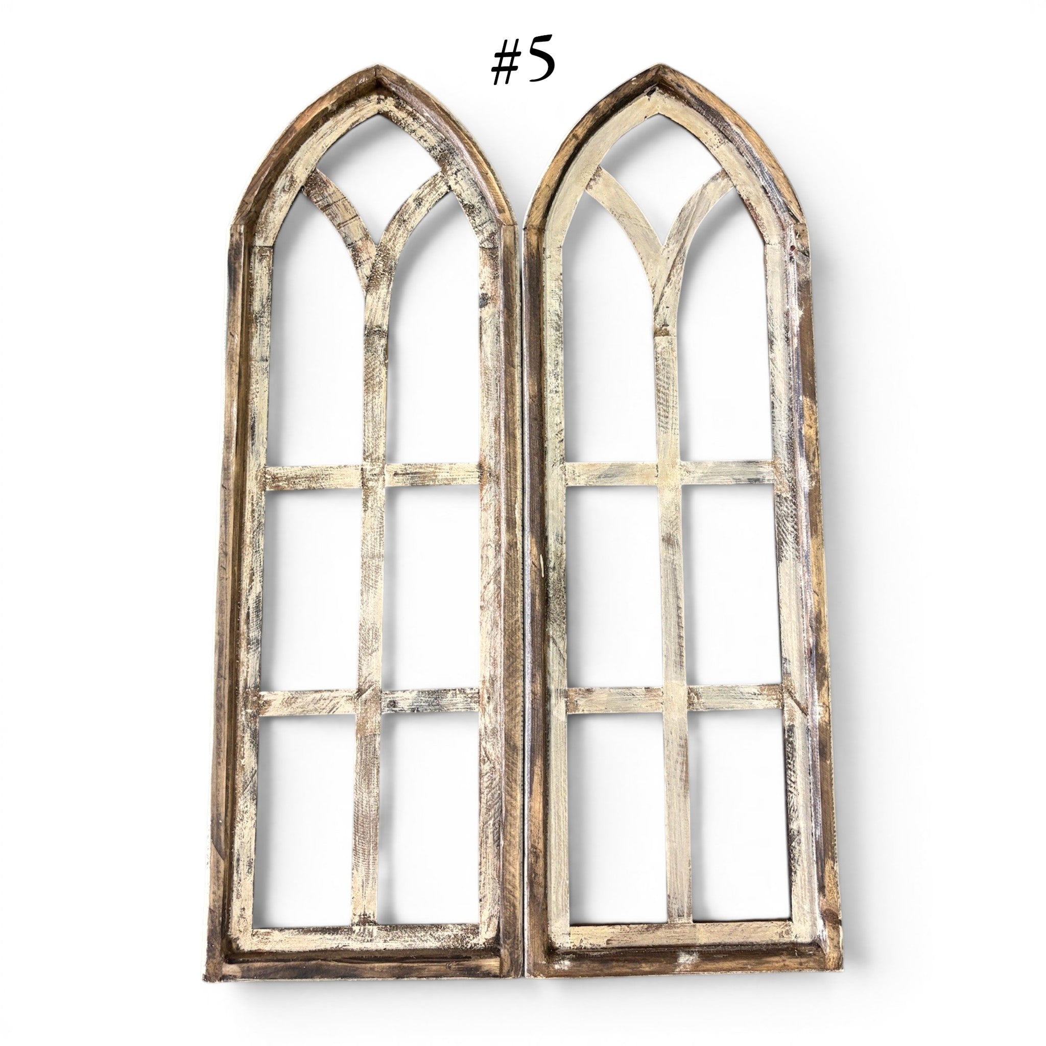 Sample Sale Rustic Dandelion Cathedral Wood Window Arches | Farmhouse Wall Décor Sets 1-13 - Ranch Junkie LLC 
