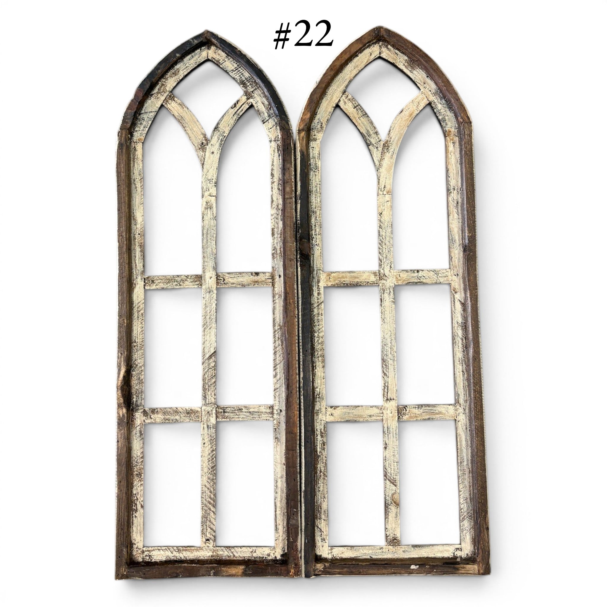 Sample Sale Rustic Dandelion Cathedral Wood Window Arches | Farmhouse Wall Décor Sets 14-25 - Ranch Junkie LLC 