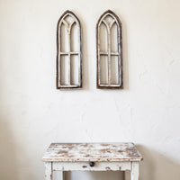 Sample Sale Rustic Large Ivory Point Cathedral Wood Window Arches | Farmhouse Wall Décor Sets 1-9 - Ranch Junkie LLC 