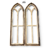 Sample Sale Rustic Large Ivory Point Cathedral Wood Window Arches | Farmhouse Wall Décor Sets 1-9 - Ranch Junkie LLC 