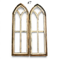 Sample Sale Rustic Large Ivory Point Cathedral Wood Window Arches | Farmhouse Wall Décor Sets 1-9 - Ranch Junkie LLC 