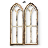 Sample Sale Rustic Large Ivory Point Cathedral Wood Window Arches | Farmhouse Wall Décor Sets 1-9 - Ranch Junkie LLC 