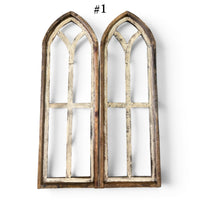 Sample Sale Rustic Large Ivory Point Cathedral Wood Window Arches | Farmhouse Wall Décor Sets 1-9 - Ranch Junkie LLC 