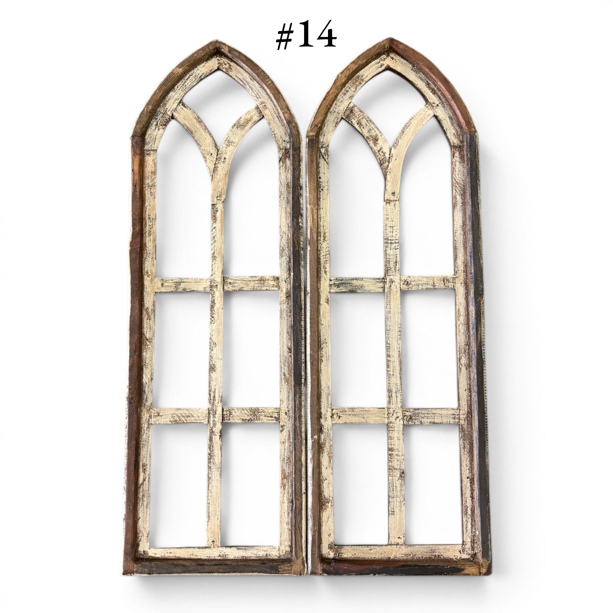 Sample Sale Rustic Dandelion Cathedral Wood Window Arches | Farmhouse Wall Décor Sets 14-25 - Ranch Junkie LLC 