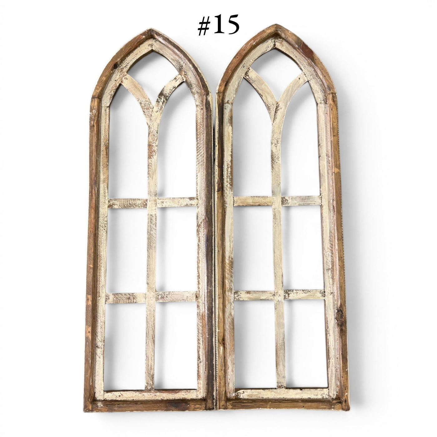 Sample Sale Rustic Dandelion Cathedral Wood Window Arches | Farmhouse Wall Décor Sets 14-25 - Ranch Junkie LLC 