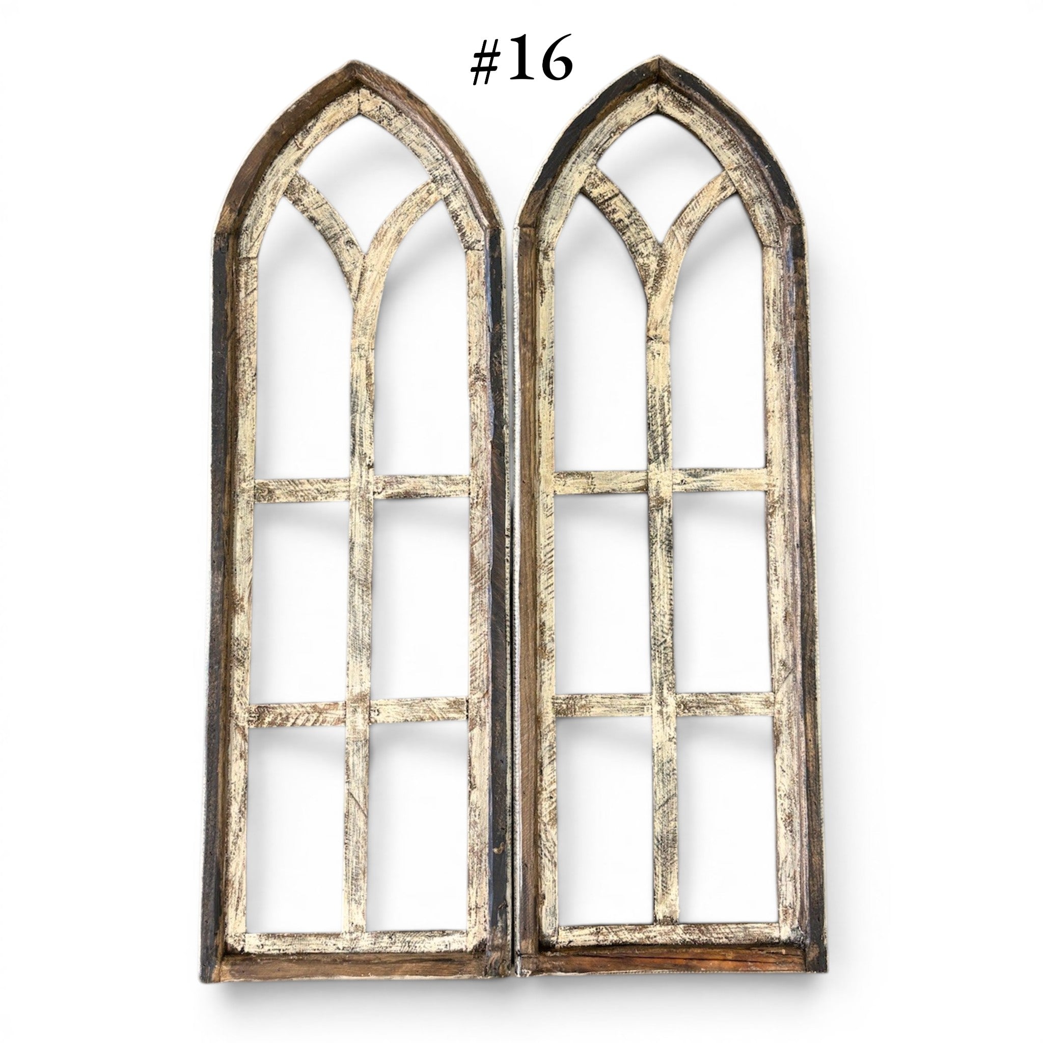 Sample Sale Rustic Dandelion Cathedral Wood Window Arches | Farmhouse Wall Décor Sets 14-25 - Ranch Junkie LLC 