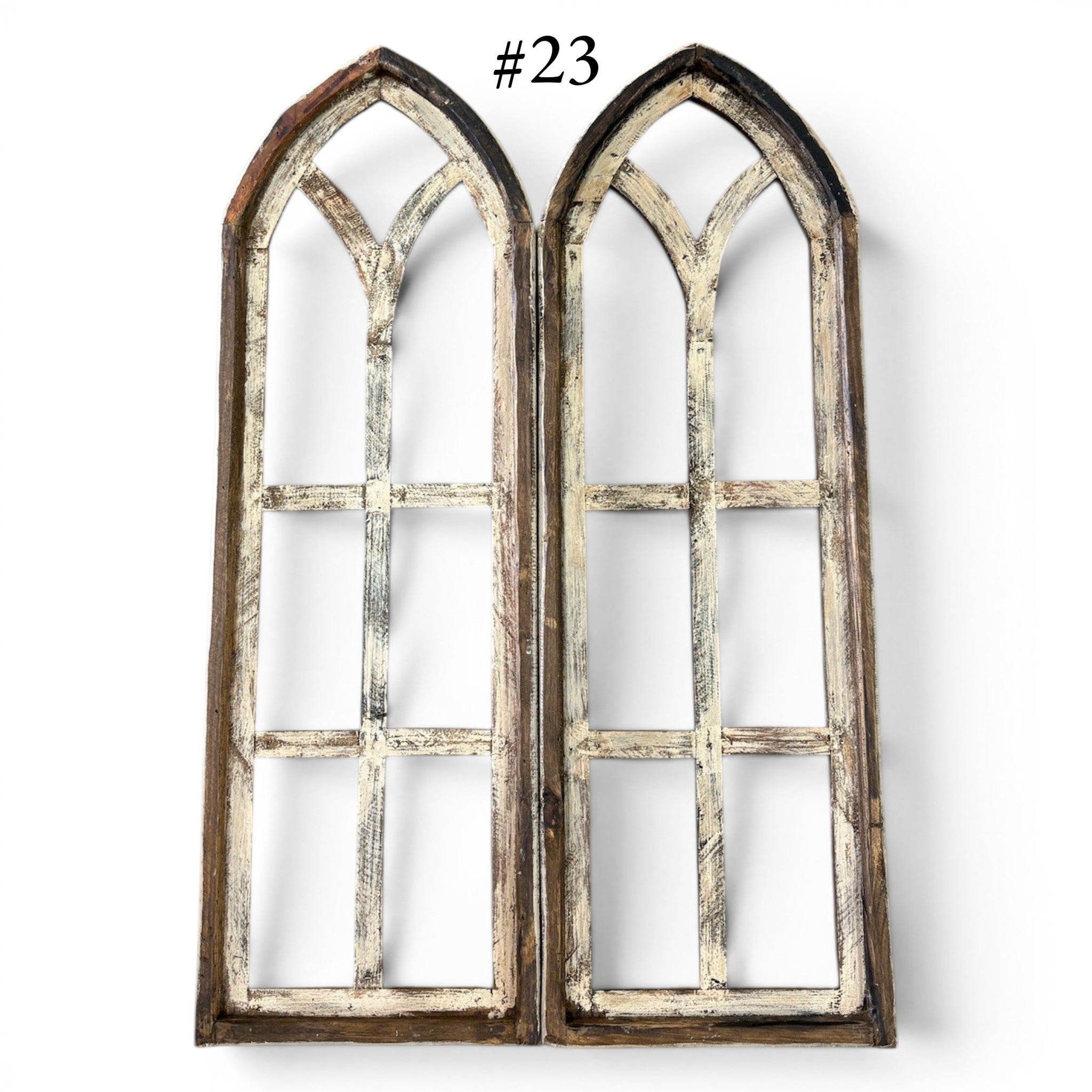Sample Sale Rustic Dandelion Cathedral Wood Window Arches | Farmhouse Wall Décor Sets 14-25 - Ranch Junkie LLC 